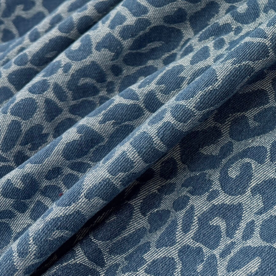 Jacquard Denim - Leopard Print - Light Denim