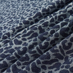 Jacquard Denim - Leopard Print - Dark Denim