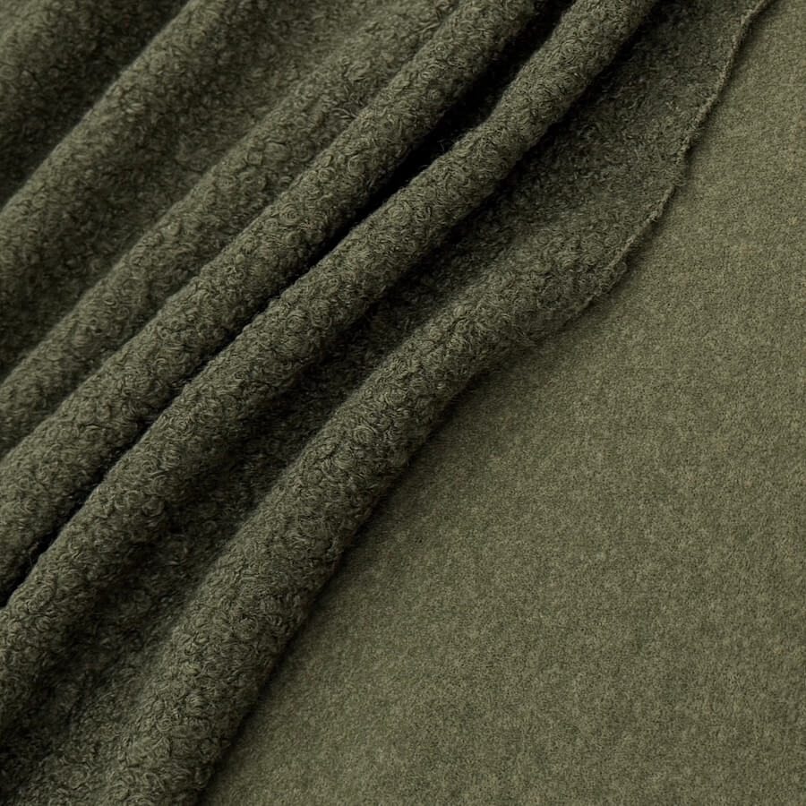 Textured Boucle Fabric - Khaki - Image 4