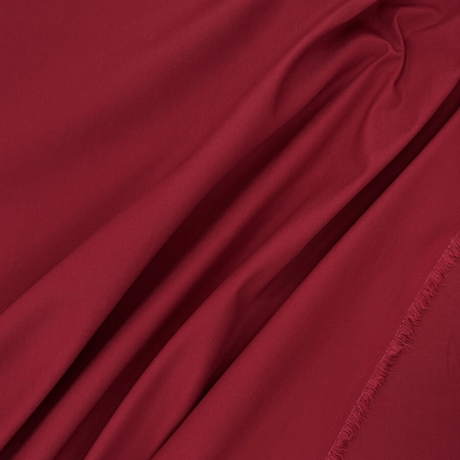 Brushed Stretch Cotton Canvas - Dark Red
