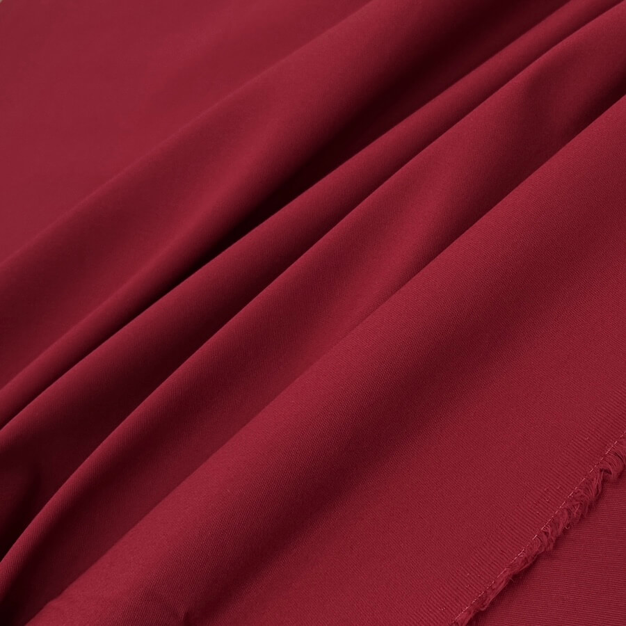 Brushed Stretch Cotton Canvas - Dark Red - Image 2
