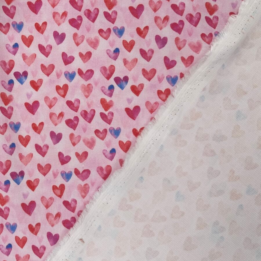 Little Johnny Fabrics 100% Cotton Printed Needlecord - Hearts - Image 4