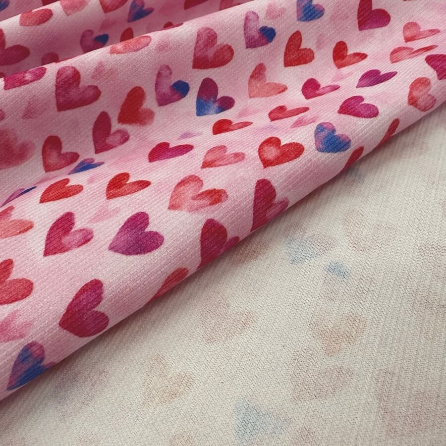 Little Johnny Fabrics 100% Cotton Printed Needlecord - Hearts - Image 3