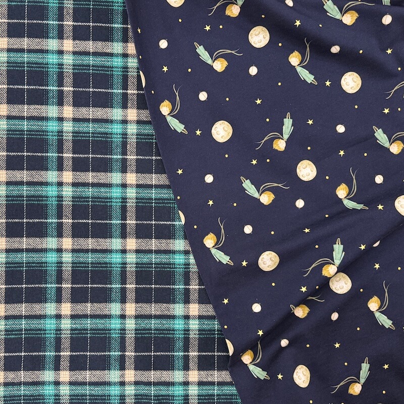 Yarn Dyed 100% Cotton Flannel - Denim/Turquoise - Image 7