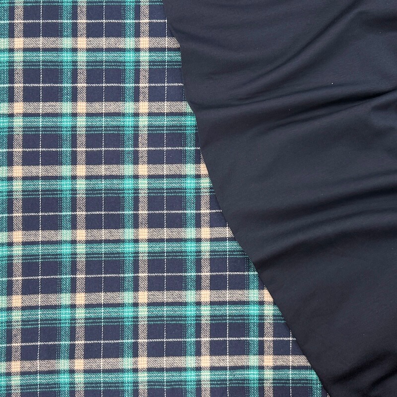 Yarn Dyed 100% Cotton Flannel - Denim/Turquoise - Image 6