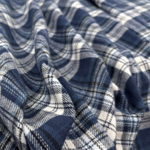 Yarn Dyed 100% Cotton Flannel - Blue/White