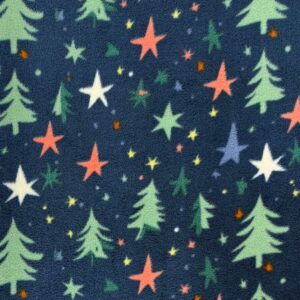 Cosy Festive Polar Fleece - Christmas Trees and Stars