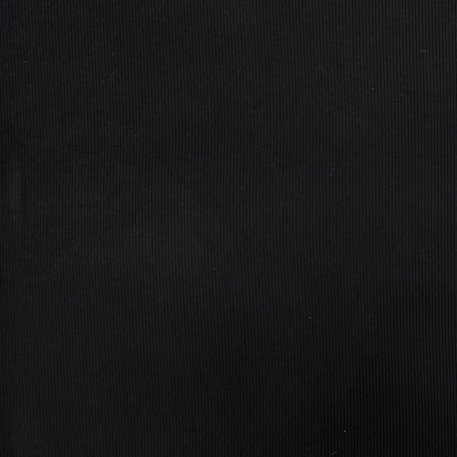 Cotton Elastane Soft Ribbed Jersey - Black - Image 2