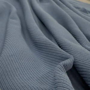 Cotton Elastane Soft Ribbed Jersey - Denim