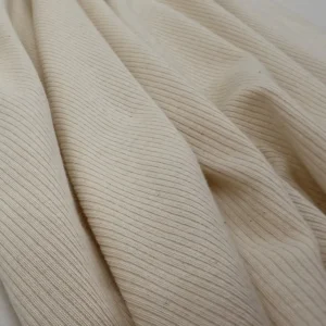 Cotton Elastane Soft Ribbed Jersey - Natural