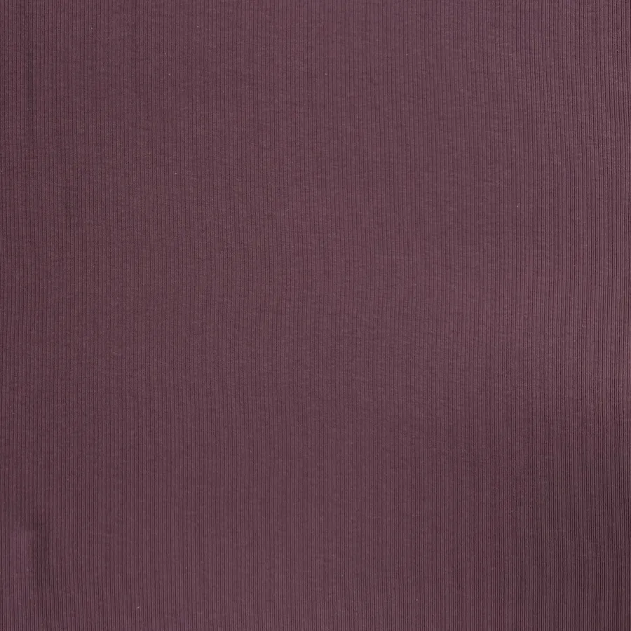 Cotton Elastane Soft Ribbed Jersey - Aubergine - Image 2