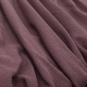 Cotton Elastane Soft Ribbed Jersey - Aubergine