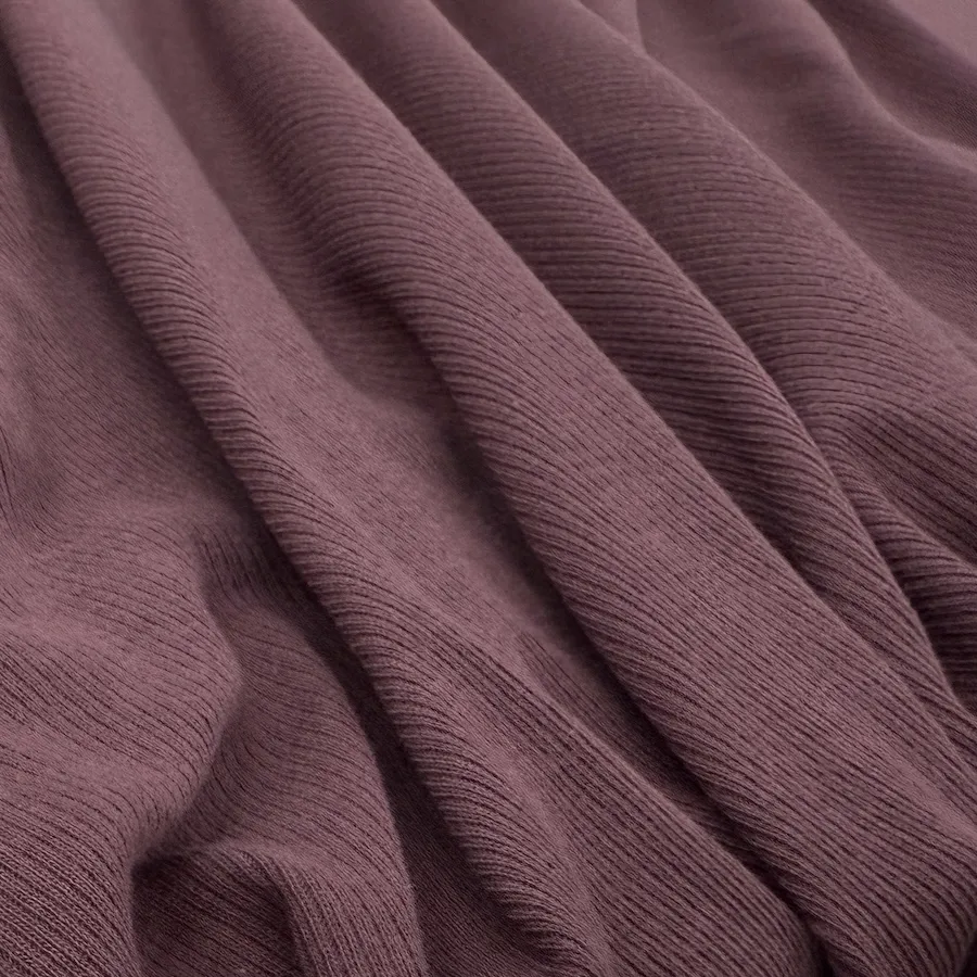 Cotton Elastane Soft Ribbed Jersey - Aubergine