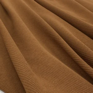 Cotton Elastane Soft Ribbed Jersey - Caramel