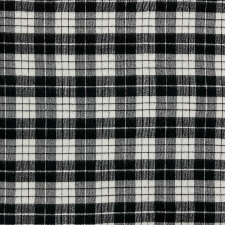 Brisbane Moss 100% Brushed Cotton - Black/Ecru Check - Image 7