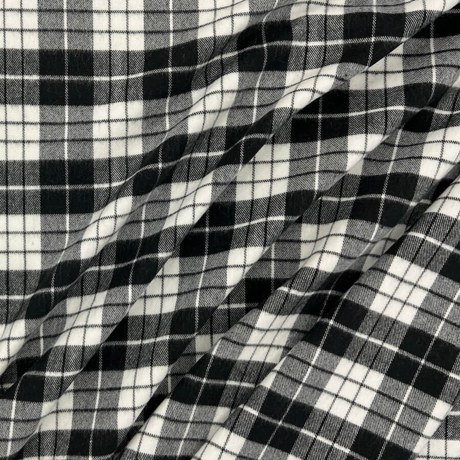 Brisbane Moss 100% Brushed Cotton - Black/Ecru Check