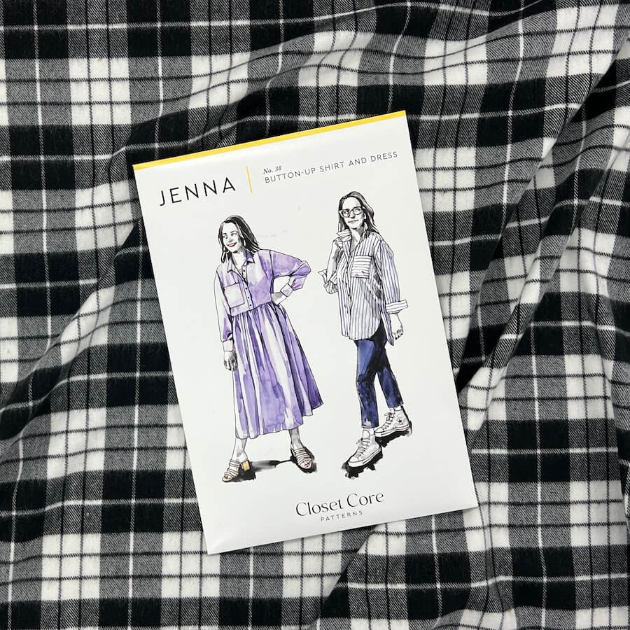 Brisbane Moss 100% Brushed Cotton - Black/Ecru Check - Image 2