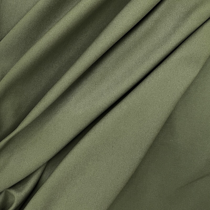Brushed Stretch Cotton Canvas - Olive - Image 3