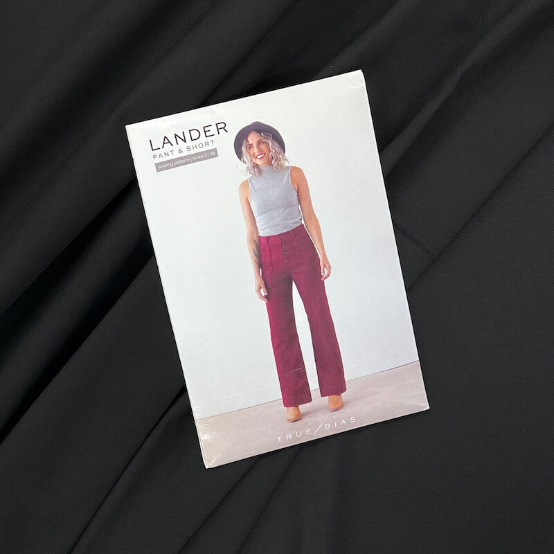 Brushed Stretch Cotton Canvas - Black - Image 2