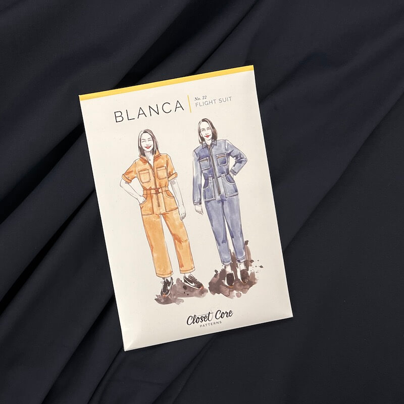 Brushed Stretch Cotton Canvas - Navy - Image 5