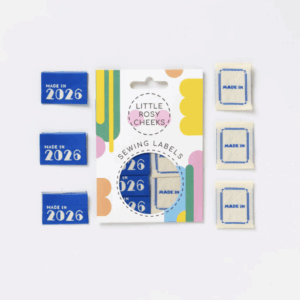 Pack of 6 Woven Sewing Labels by Little Rosy Cheeks – Made in 2026