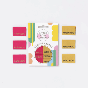 Pack of 6 Ribbed Woven Sewing Labels by Little Rosy Cheeks – WooHoo/Fabulous