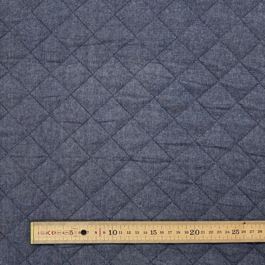 Pre Quilted Denim Chambray and Sherpa Fleece - Image 2