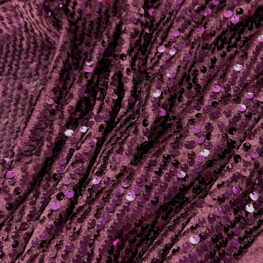 Mulberry Velvet Sequinned Fabric