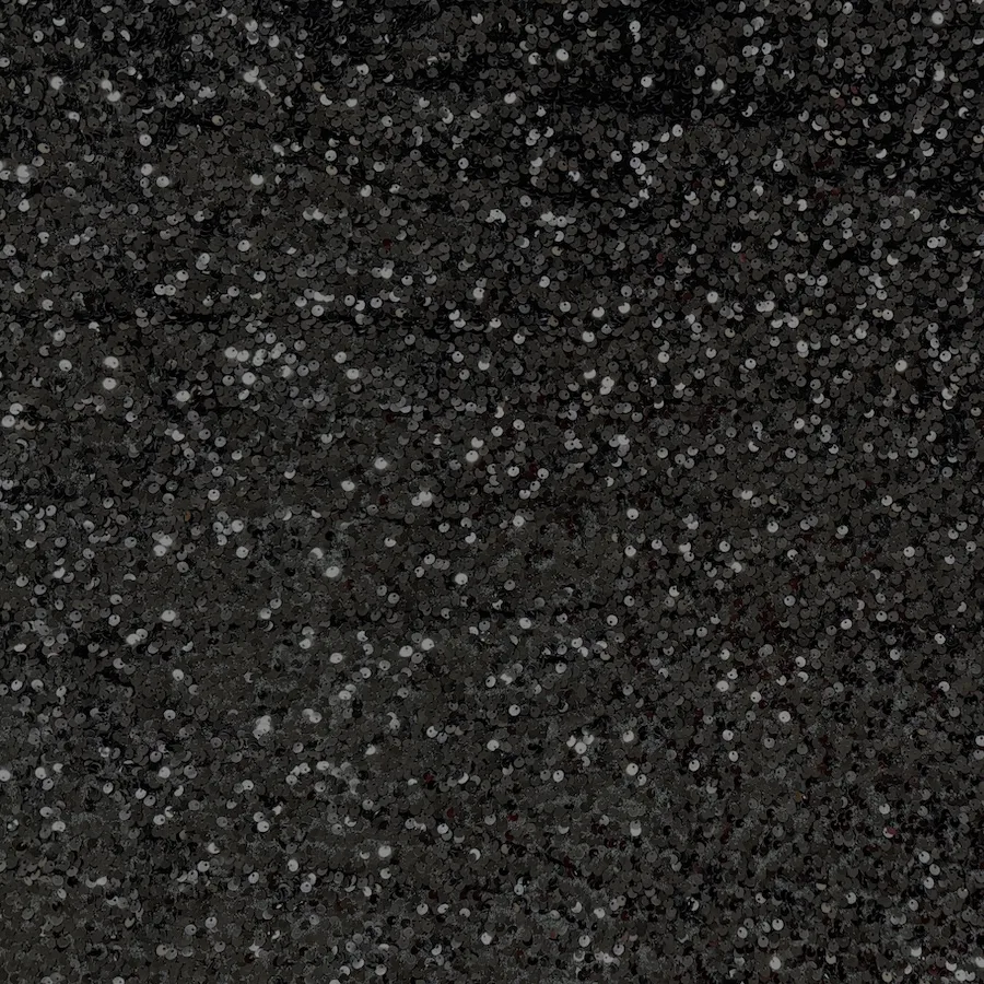 Black Velvet Sequinned Fabric - Image 2