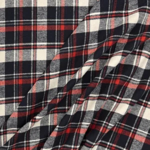 Yarn Dyed 100% Cotton Flannel - Navy/Red/White
