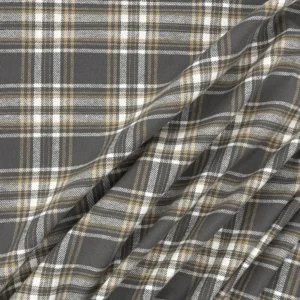 Yarn Dyed 100% Cotton Flannel - Warm Grey/Fawn/Ecru