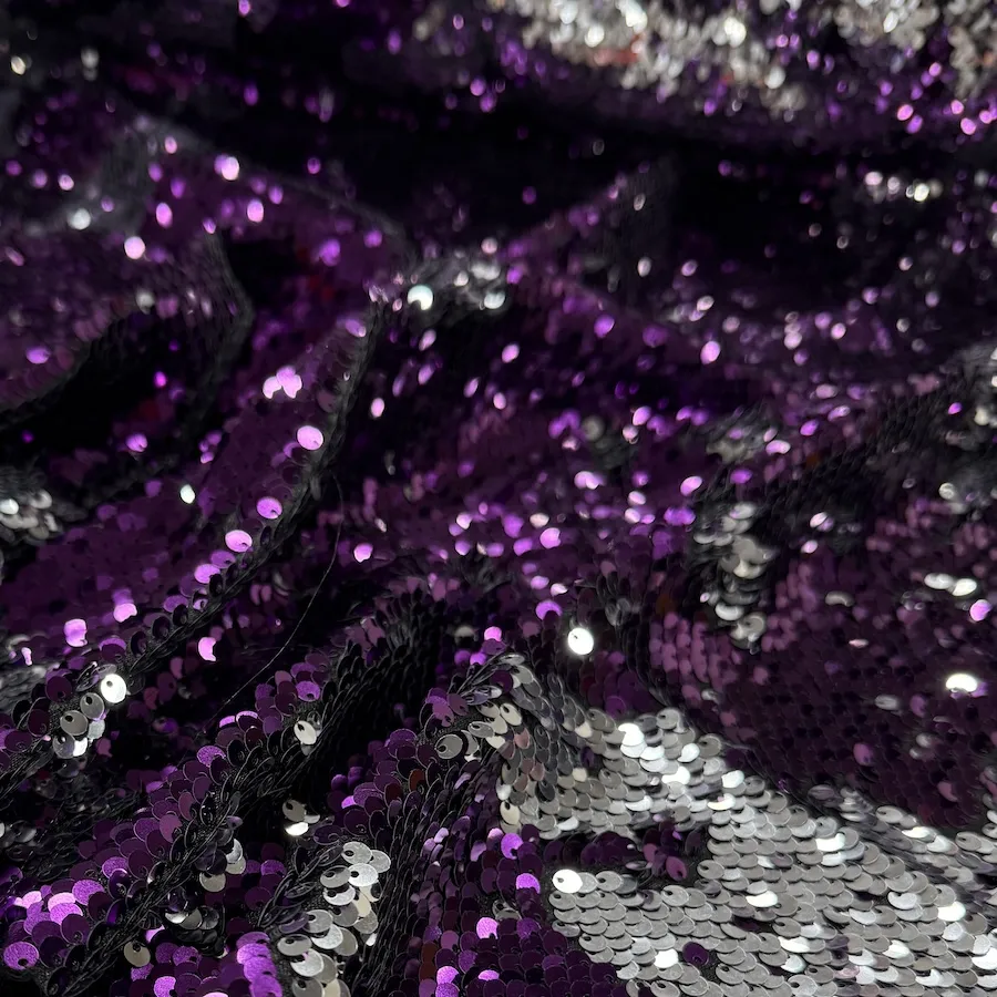 Two Toned Mermaid Sequins - Purple/Silver - Image 3