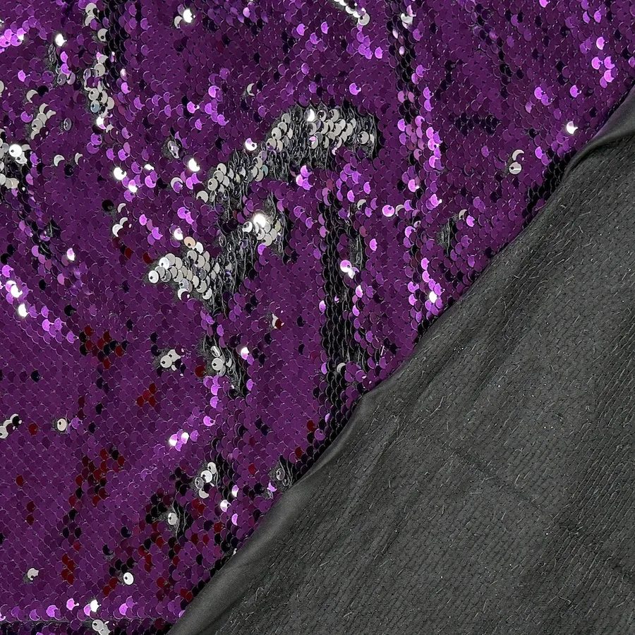 Two Toned Mermaid Sequins - Purple/Silver - Image 2