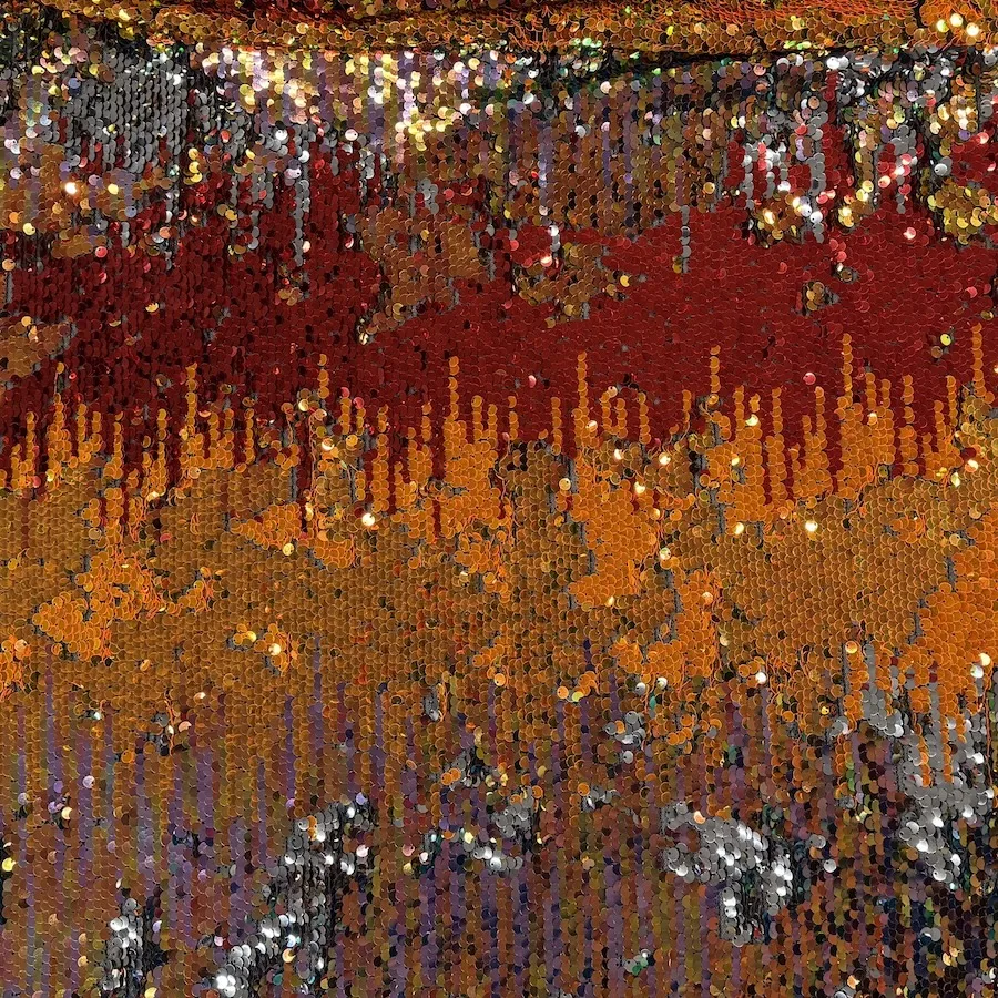 Sunburst Sequins on Black Mesh - Image 2