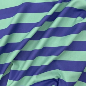 100% Cotton Canvas - Blue/Turquoise Stripes