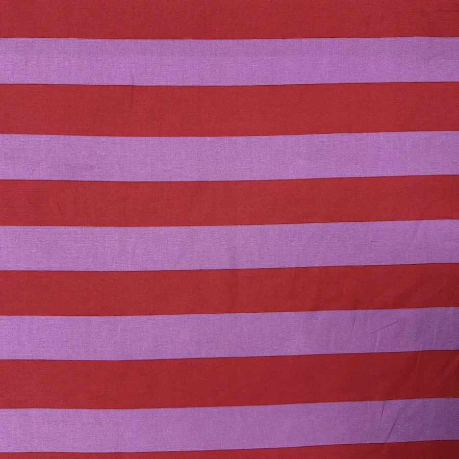 100% Cotton Canvas - Red/Lilac Stripes - Image 5