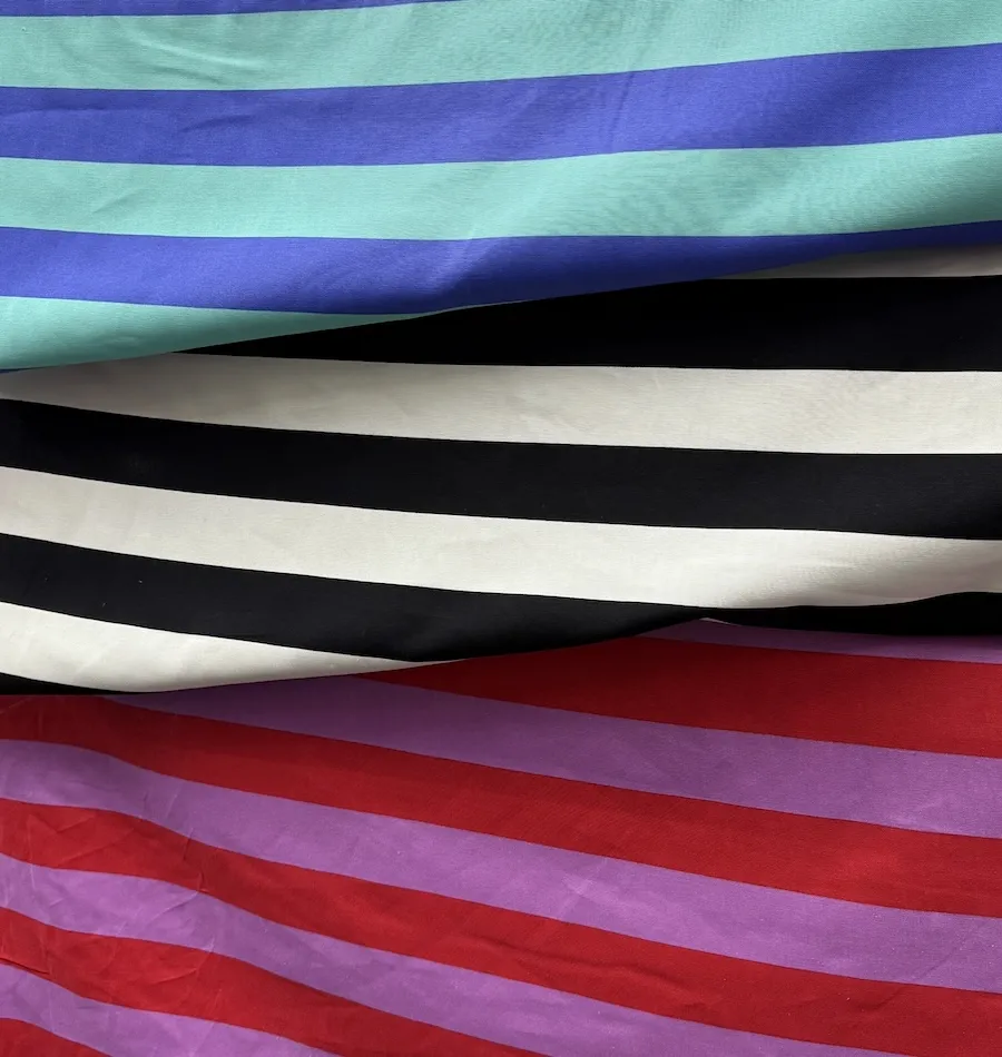 100% Cotton Canvas - Red/Lilac Stripes - Image 7