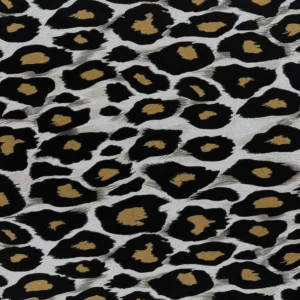 Printed Double Knit Ponte Roma - Gold Leopard Spots