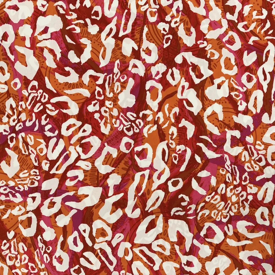 100% Viscose - Sunset Leopard Print - Image 2