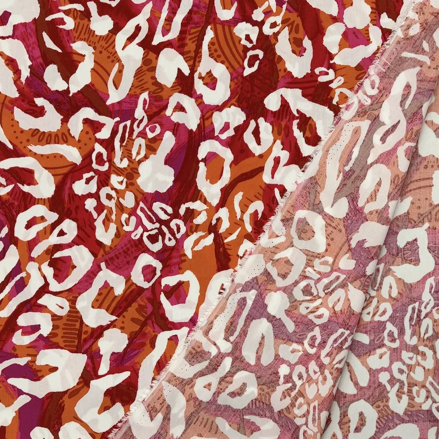 100% Viscose - Sunset Leopard Print - Image 4
