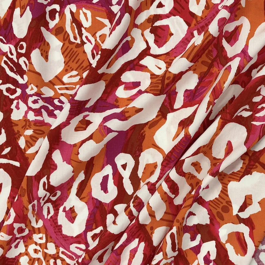 100% Viscose - Sunset Leopard Print