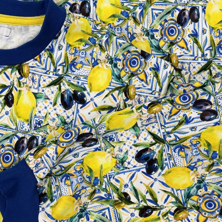 Soft Loop Back French Terry Jersey - Lemons and Olives - Image 6