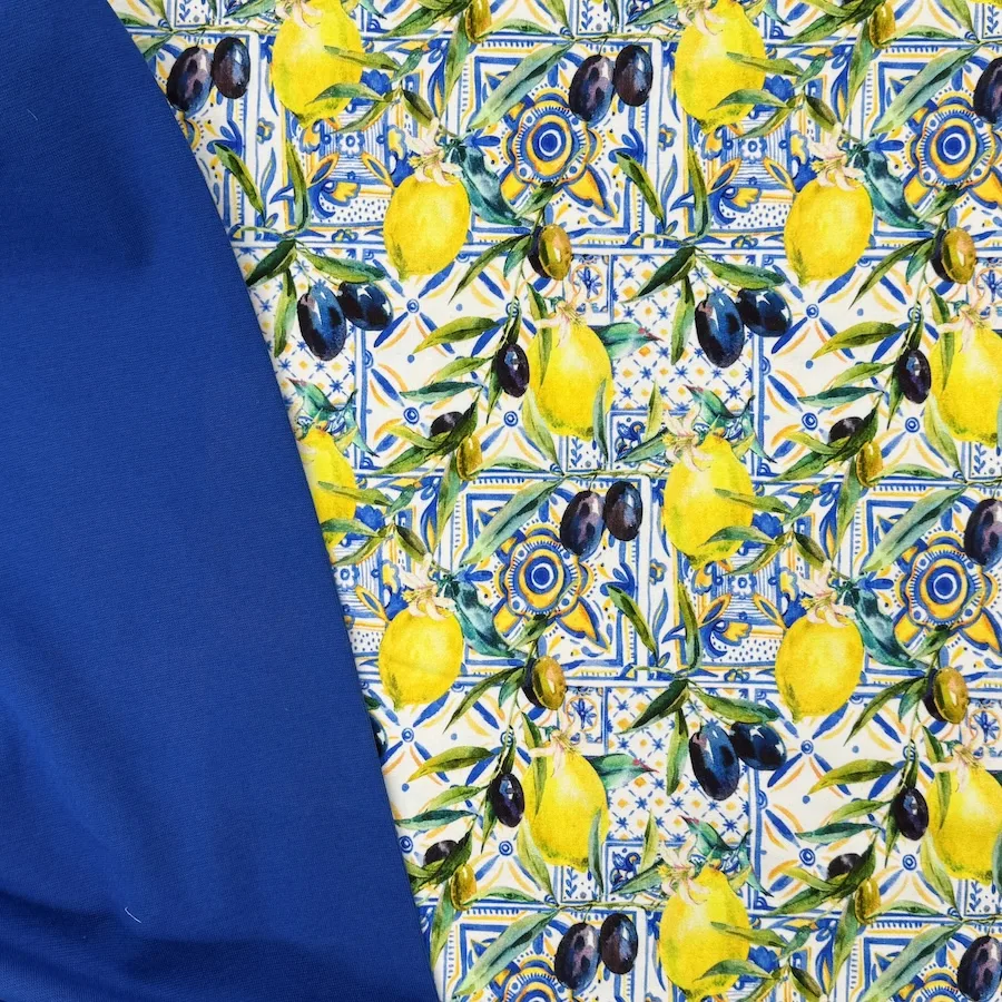 Soft Loop Back French Terry Jersey - Lemons and Olives - Image 9