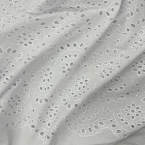 Scalloped Edge Embroidered 100% Cotton - Flower Burst