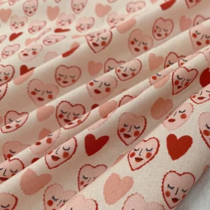 Little Johnny Fabrics 100% Cotton - Heart Faces