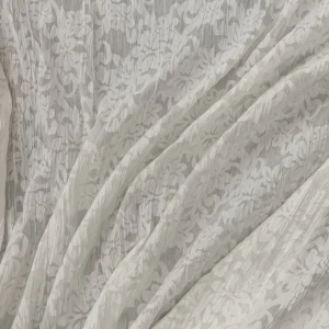 Crinkle Cotton - Ecru Flowers