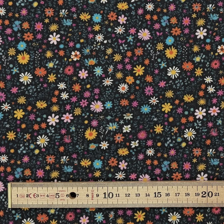 Little Johnny Fabrics 100% Cotton Printed Needlecord - Mini Flowers - Image 4