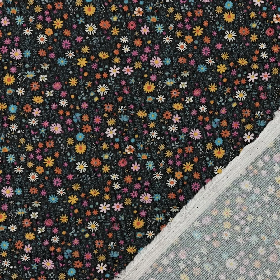 Little Johnny Fabrics 100% Cotton Printed Needlecord - Mini Flowers - Image 3