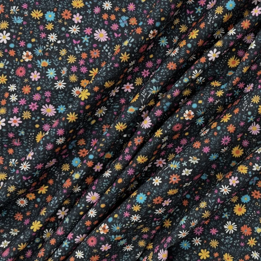 Little Johnny Fabrics 100% Cotton Printed Needlecord - Mini Flowers - Image 2