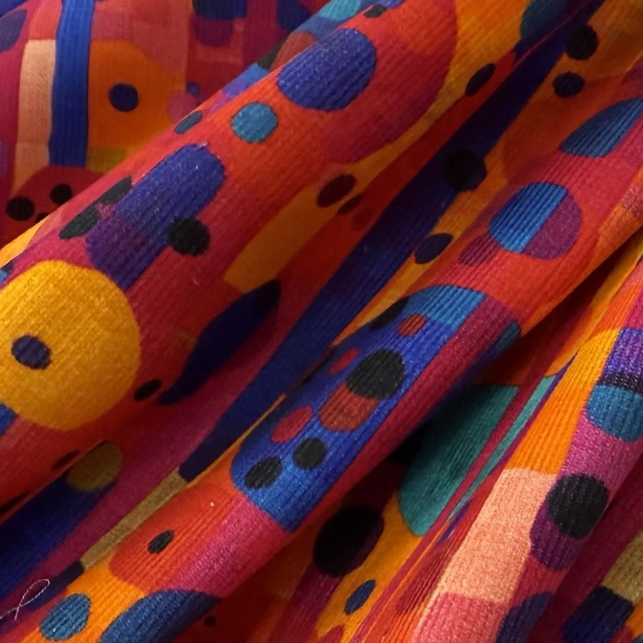 Little Johnny Fabrics 100% Cotton Printed Needlecord - Abstract Design - Image 3